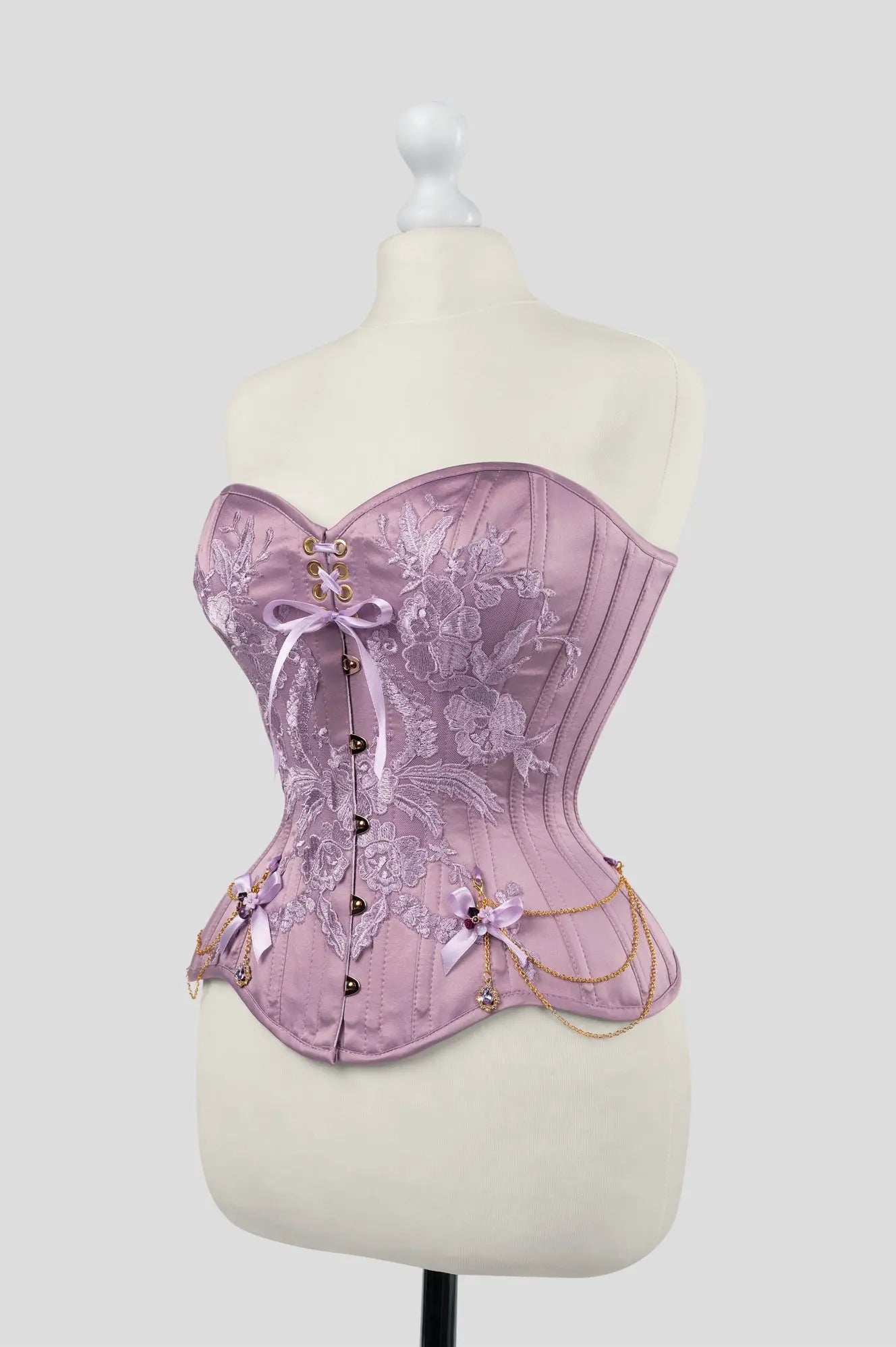 Lilac online and gold corset